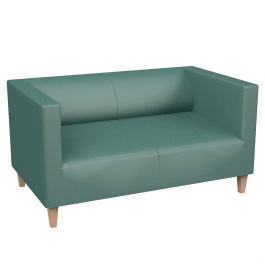 Canapé ARGO LIGHT WOOD 2 places tissu enduit piètement bois incolore - L128xP75xH68 cm