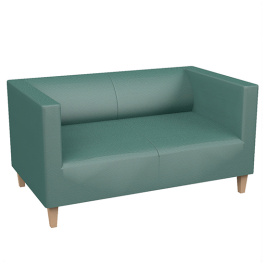 Canapé ARGO LIGHT WOOD 2 places tissu enduit piètement bois incolore - L128xP75xH68 cm