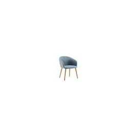 Fauteuil MILOS tissu enduit piètement bois incolore - L60xP58xH78 cm