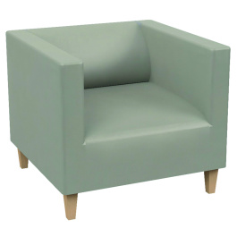 Fauteuil ARGO LIGHT WOOD tissu enduit piètement bois incolore - L75xP75xH68 cm