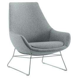 Fauteuil CRYSTAL LOUNGE tissu STEP MELANGE piètement fil chromé - L72xP72xH80 cm