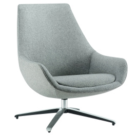 Fauteuil CRYSTAL LOUNGE tissu STEP MELANGE piètement étoile aluminium chromé - L72xP72xH80 cm