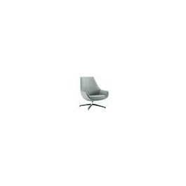 Fauteuil CRYSTAL LOUNGE tissu STEP MELANGE piètement étoile aluminium chromé - L72xP72xH80 cm