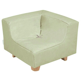 Chauffeuse d'angle COCOON - pied en bois - L60xP60xH53 cm