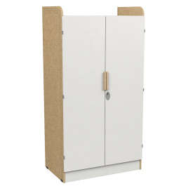 Armoire COSMO 2 portes moraillon lingerie médium et mélaminé - L100xP63,3xH191 cm