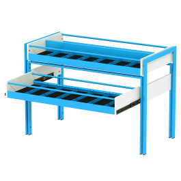 Bac à CD/DVD ITO 21 cases avec 1 tiroir - L123xP60xH85 cm