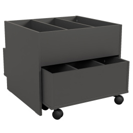 Bac à albums PICCOLO gigognes 3 cases et 2 bacs mobiles de 3 cases - L80xP73xH67,5 cm
