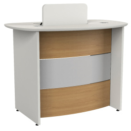 Banque d'accueil ONDINE 1 place 2 tiroirs coffre escamotable forme haricot- H110 cm