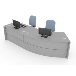 Banque d'accueil ONDINE 2 places forme droite et concave - H75 cm