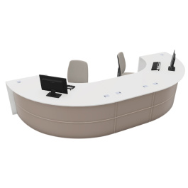 Banque d'accueil ONDINE 2 places forme quart de cercle - H75 cm