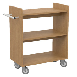 Chariot CODY double face 3 tablettes mélaminé - H91,5cm