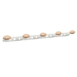 Patères ALOÈS époxy 5 patères bois - L76xH7 cm - Naturel