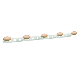 Patères ALOÈS époxy 5 patères bois - L76xH7 cm - Naturel