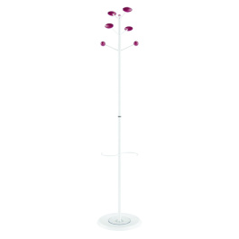 Portemanteau ALOÈS porte-parapluie époxy 6 patères bois - D36xH170 cm