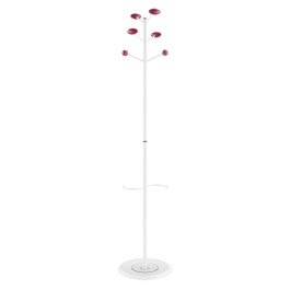 Portemanteau ALOÈS porte-parapluie époxy 6 patères bois - D36xH170 cm