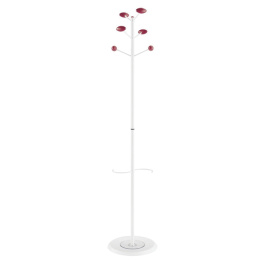 Portemanteau ALOÈS porte-parapluie époxy 6 patères bois - D36xH170 cm