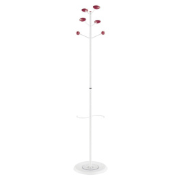 Portemanteau ALOÈS porte-parapluie époxy 6 patères bois - D36xH170 cm