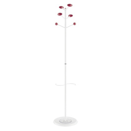 Portemanteau ALOÈS porte-parapluie époxy 6 patères bois - D36xH170 cm