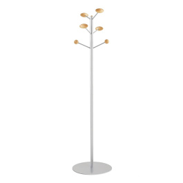 Portemanteau enfant ALOÈS époxy 6 patères bois - D34xH140 cm - Naturel