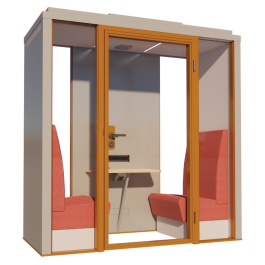 Cabine acoustique FIZZBOX W2 fond vitré - 2 personnes - L217xP97xH229 cm
