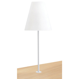 Lampe LED COSYLITE à fixer, acier époxy, abat-jour blanc satiné H25 cm - H68 cm