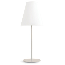 Lampe LED COSYLITE acier époxy sur socle D19,5 cm abat-jour blanc H25cm - H66 cm