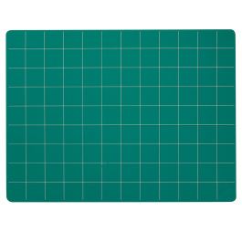 Tapis de découpe en PVC - vert et quadrillage blanc - 45x30 cm