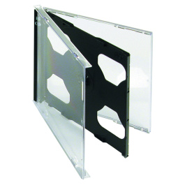 Boitier pour 2 CD plastique rigide l.12,5 x pr.1,04 x h.14,2 cm