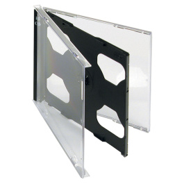 Boitier pour 2 CD plastique rigide l.12,5 x pr.1,04 x h.14,2 cm