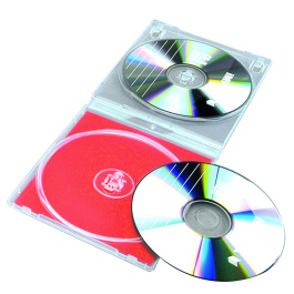 Boitier CD double incassable polypropylène translucide l.14,3 x pr.1 x h.12,4 cm