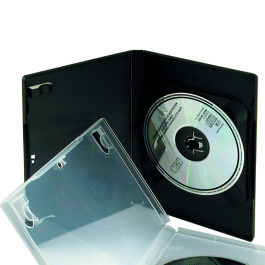 Boitier DVD incassable polypropylène anthracite l.13,6 x pr.1,4 x h.19,1 cm
