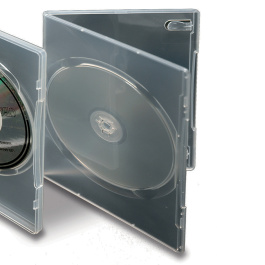 Boitier DVD ultra-mince polypropylène translucide l.13,6 x pr.0,7 x h.19,1 cm