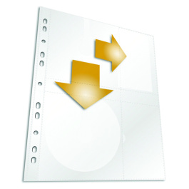 Lot de 5 pochettes CD pour classeur polypropylène - l.21,4 x h.29,7 cm