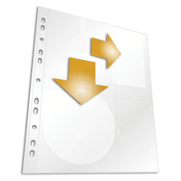 Lot de 5 pochettes CD pour classeur polypropylène - l.21,4 x h.29,7 cm