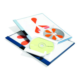 Lot de 10 pochettes CD adhésive transparentes avec rabat - l.12,7 x h.13 cm