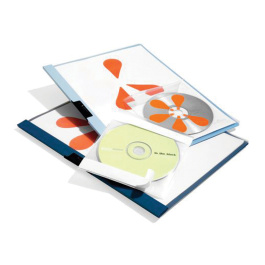 Lot de 10 pochettes CD adhésive transparentes avec rabat - l.12,7 x h.13 cm