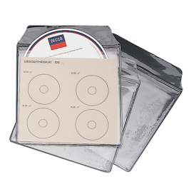 Lot de 10 pochettes prêt de CD poche kangourou PVC cristal l.14 x h.14 cm