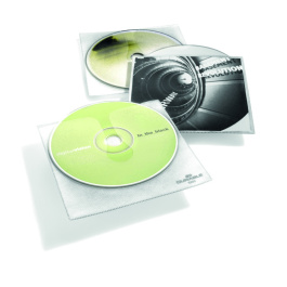 Lot de 10 pochettes CD avec feutrine polypropylène avec protection tissu l.12,7 x h.12,7 cm