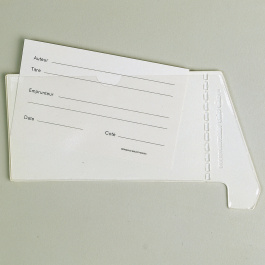 Lot de 100 fiches pour fantôme-pochettes, en bristol blanc, impression sur le recto