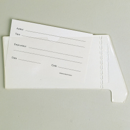 Lot de 100 fiches pour fantôme-pochettes, en bristol blanc, impression sur le recto