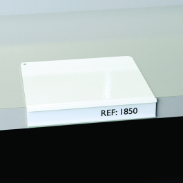 Porte-étiquette en métal blanc à poser sur tablette - L12 x H2 cm