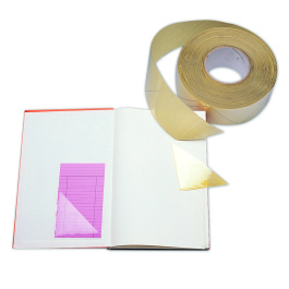 Rouleau de 1000 unités porte fiche coins de livre adhésif PVC cristal 100 microns 8x8 cm