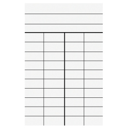 Lot de 1000 fiches de prêt à 4 colonnes - L7,5xH12,5cm