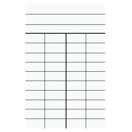 Lot de 1000 fiches de prêt à 4 colonnes - L7,5xH12,5cm