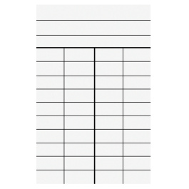 Lot de 1000 fiches de prêt à 4 colonnes - L7,5xH12,5cm