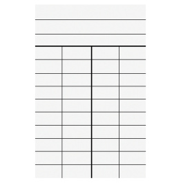 Lot de 1000 fiches de prêt à 4 colonnes - L7,5xH12,5cm