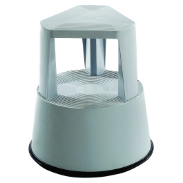 Marche-pied sur roulettes coloris gris clair - D41xH38 cm