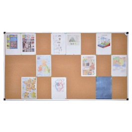 Panneau d'affichage mural, liège et aluminium, 15 feuilles A4- L110xH94 cm