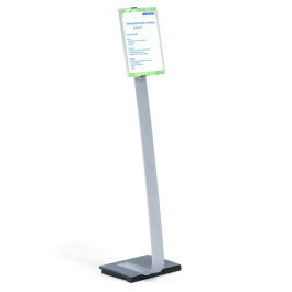 Support d'information, piètement aluminium - H111 à 118 cm