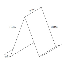 Présentoir double-face A3 polyester transparent - L20xP27xH27 cm